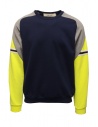 QBISM blue, grey and fluo yellow sweatshirt buy online STYLE 12 NEON/GREY/NAVY