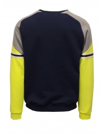 QBISM blue, grey and fluo yellow sweatshirt buy online