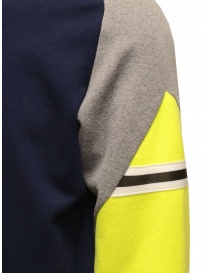 QBISM blue, grey and fluo yellow sweatshirt price