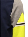 QBISM blue, grey and fluo yellow sweatshirt STYLE 12 NEON/GREY/NAVY price