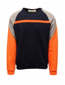QBISM felpa blu arancione e grigia color block online