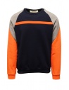 QBISM blue orange and grey color block sweatshirt buy online STYLE 15 ORANGE/NAVY/GREY