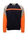 QBISM felpa blu arancione e grigia color block acquista online STYLE 15 ORANGE/NAVY/GREY