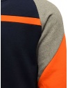 QBISM blue orange and grey color block sweatshirt STYLE 15 ORANGE/NAVY/GREY price