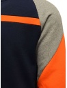 QBISM felpa blu arancione e grigia color block STYLE 15 ORANGE/NAVY/GREY prezzo