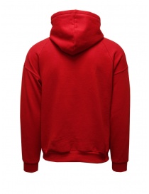 QBISM red hooded sweatshirt with denim pocket buy online