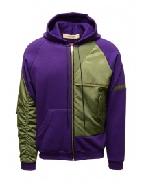 QBISM felpa viola e verde con cappuccio STYLE 02 PURPLE/OLIVE