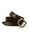 Post & Co leather belt with studs and turquoise stones buy online 204 VIN ESPRESSO