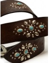 Post & Co leather belt with studs and turquoise stones shop online belts