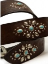 Post&Co cintura in cuoio con borchie e pietre turchesishop online cinture