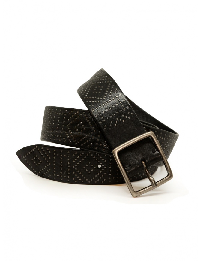 Post & Co black leather belt with micro-studs 8818 VIN NERO belts online shopping