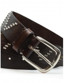Post & Co brown leather belt with V decoration price