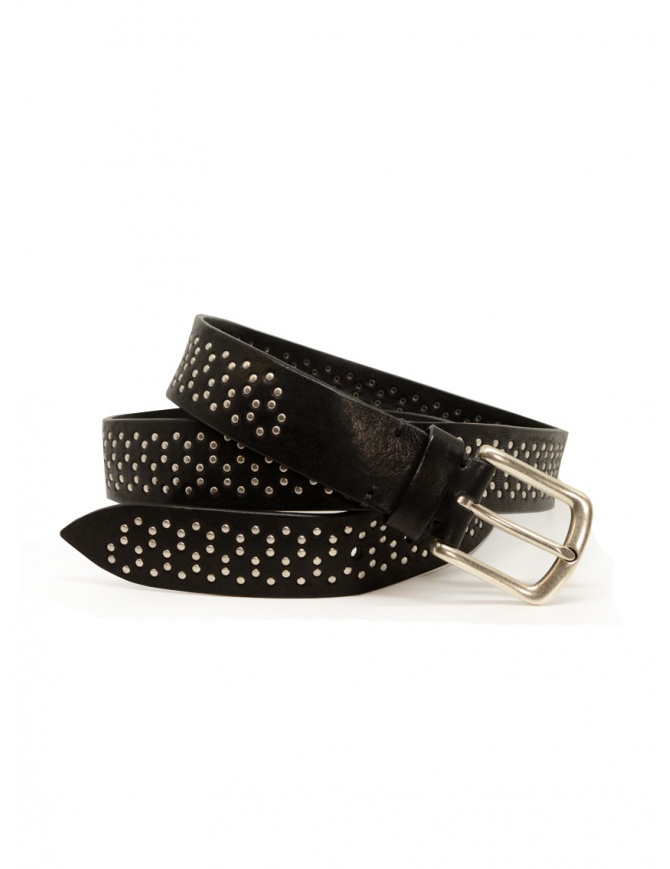 Post & Co black leather belt with small studs 8820 VIN NERO belts online shopping