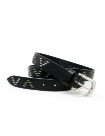 Post & Co black leather belt with V pattern 8865 VIN NERO