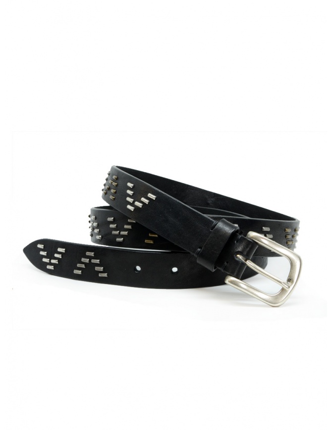 Post & Co black leather belt with V pattern 8865 VIN NERO belts online shopping