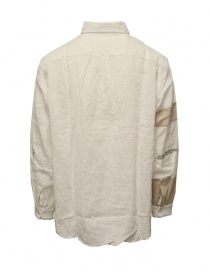 Kapital camicia bianca in lino con maniche ricamate