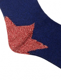 Kapital blue socks with red star on the heel buy online