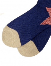 Kapital blue socks with red star on the heel price