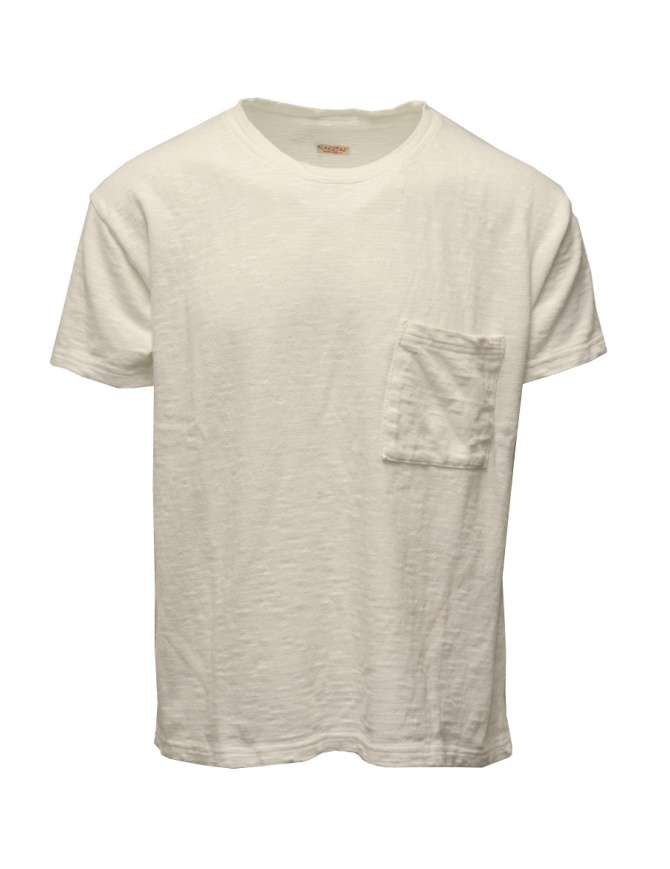 Kapital t-shirt bianca con taschino frontale EK-362 WHITE t shirt uomo online shopping