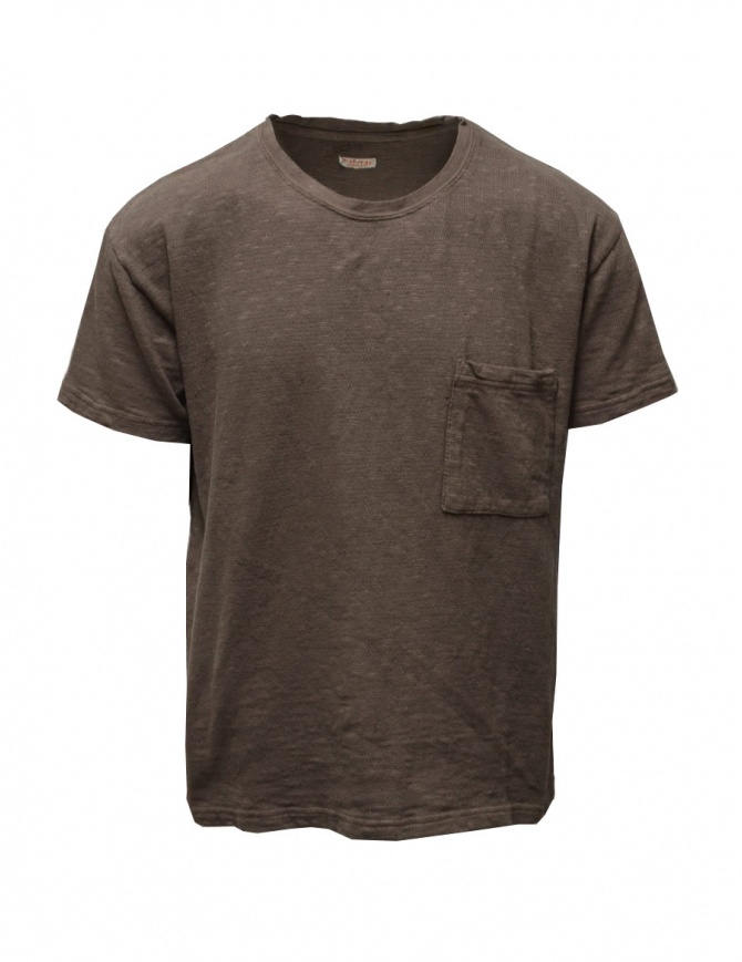 Kapital T-shirt marrone con taschino frontale EK-362 I-B t shirt uomo online shopping