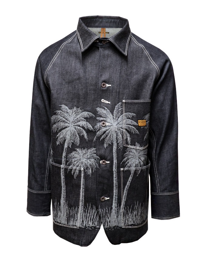 Kapital denim shirt-jacket with embroidered palm trees K2203LJ038 INDIGO