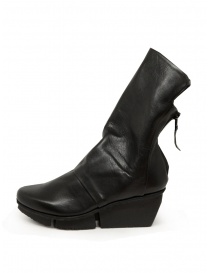 Womens shoes online: Trippen Mellow black leather ankle boot with wedge heel