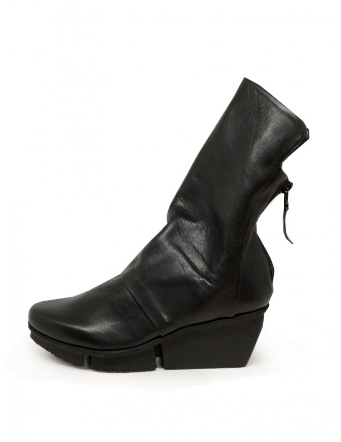 Trippen Mellow stivaletto in pelle nera con zeppa MELLOW F SAT BLACK calzature donna online shopping