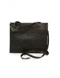 Deepti flat clutch in black horse leather