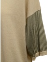 Ma'ry'ya maglia in cotone beige con maniche a righe YGK128_7BEIGE/MILITARY prezzo