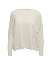 Ma'ry'ya maglia in cotone bianca con un taschino YGK026_1WHITE