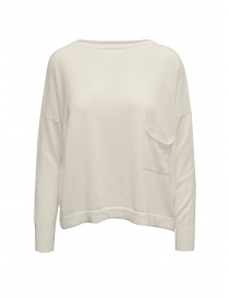 Ma'ry'ya white cotton sweater with a pocket YGK026_1WHITE order online
