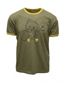 Kapital khaki t-shirt with guitarist bear K2204SC087 KHA