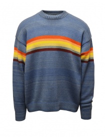 Kapital Rainbow & Rainbowy blue sweater with Smiley elbows K2203KN015 BL