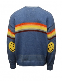 Kapital Rainbow & Rainbowy blue sweater with Smiley elbows buy online