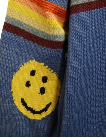 Kapital Rainbow & Rainbowy blue sweater with Smiley elbows men s knitwear price