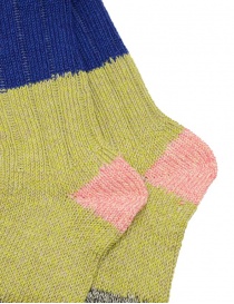 Kapital pistachio green and blue color block socks buy online