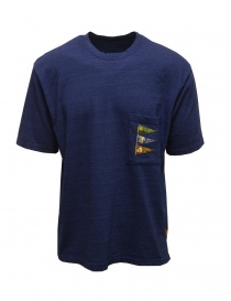 Kapital IDG Tengu Pennant 4 flags T-shirt in blue EK-1226 IDG