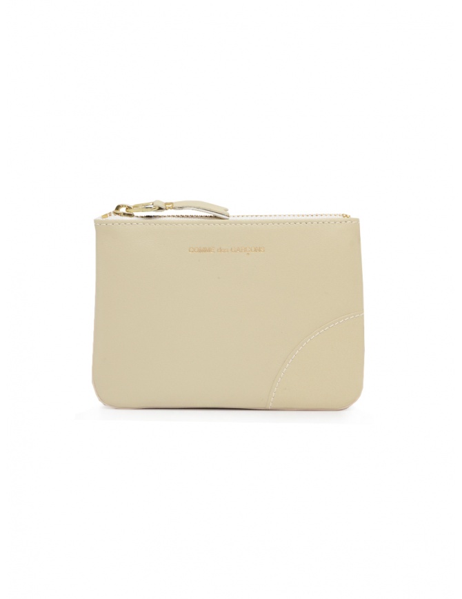 Comme des Garçons SA8100 off white leather coin purse SA8100 OFF WHITE wallets online shopping