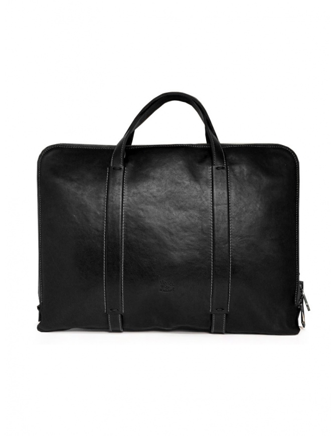 Il Bisonte black leather tablet holder briefcase BBC040POX001 NERO BK131 bags online shopping