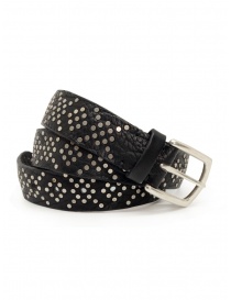 Belts online: Post & Co. black leather belt with flat studs