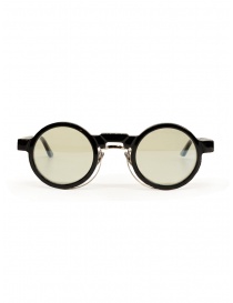 Glasses online: Kuboraum N9 black round glasses with grey lenses