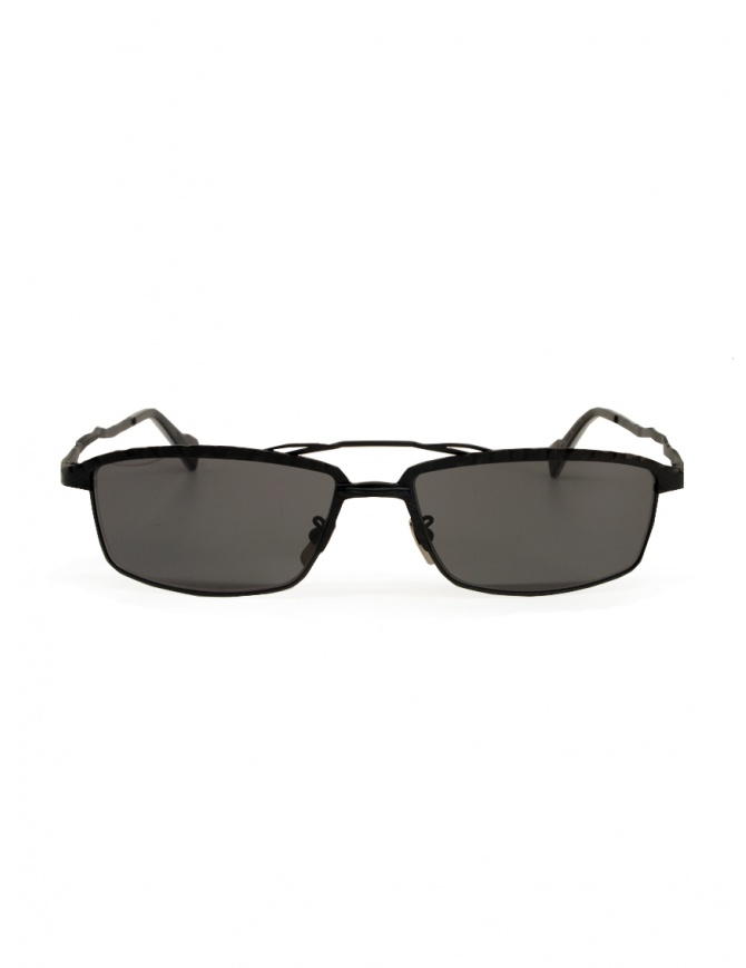 Kuboraum H57 black rectangular glasses with gray lenses H57 59-16 BMS 2grey glasses online shopping