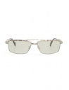 Kuboraum H57 silver rectangular glasses with green lenses buy online H57 59-16 SI
