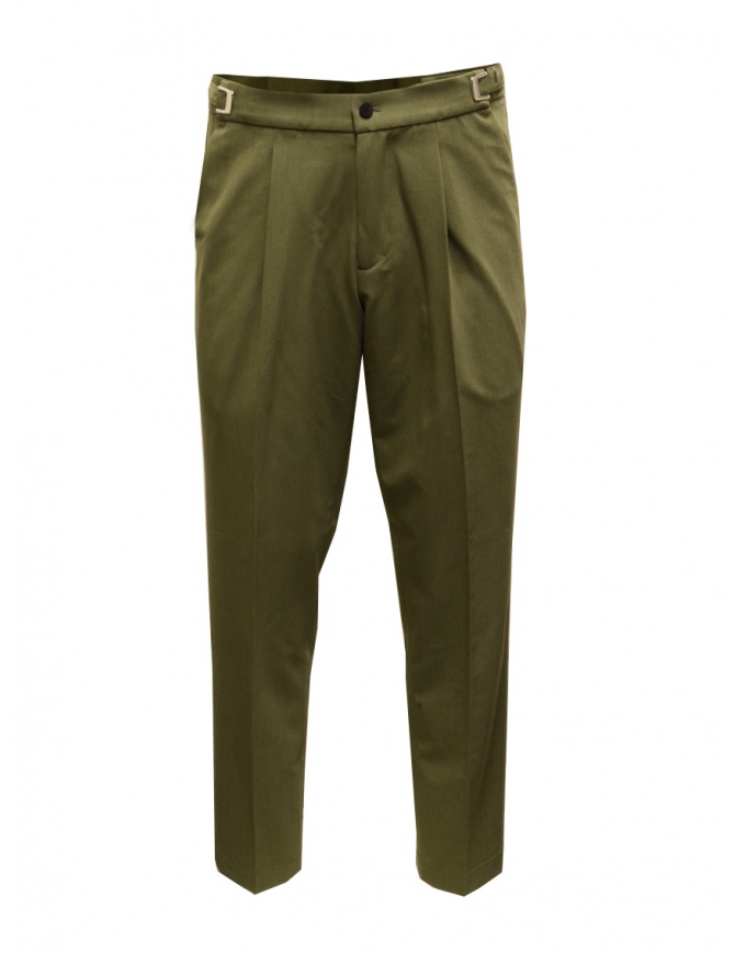 Cellar Door Leo T olive green cropped pants with buckles LEO T NQ050 78 OLIVE NIGHTS mens trousers online shopping
