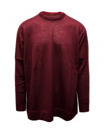 Maglieria uomo online: Casey Casey pullover in lana rosso borgogna da uomo