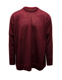 Casey Casey pullover in lana rosso borgogna da uomo scontati online