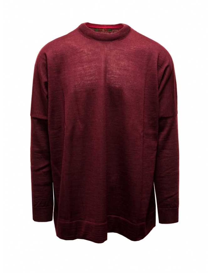 Casey Casey burgundy red wool pullover for man S19001 BURGUNDI men s knitwear online shopping