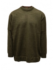 Casey Casey khaki green wool pullover for man on discount sales online