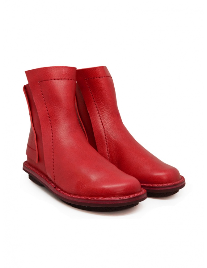 Trippen Humble red leather ankle boots HUMBLE F WAW RED-WAW womens shoes online shopping