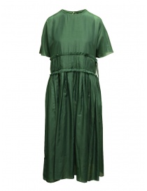 Sara Lanzi abito lungo misto seta verde SL A04 GREEN order online